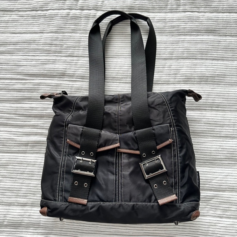 Black Nylon Utility Handbag